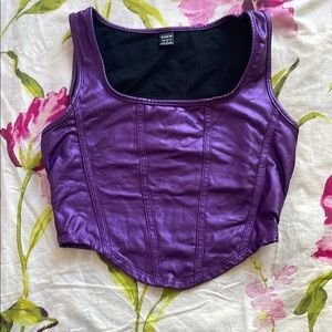 SHEIN Purple Sleeveless Bustier Bodysuit